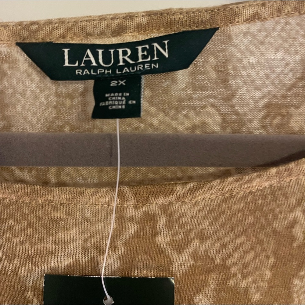 Lauren Ralph Lauren New with Tags- Linen Sweater- python print Women’s 2x - Picture 2 of 6
